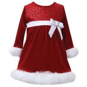 Bonnie Baby Mrs. Claus Dress Red & white faux fur